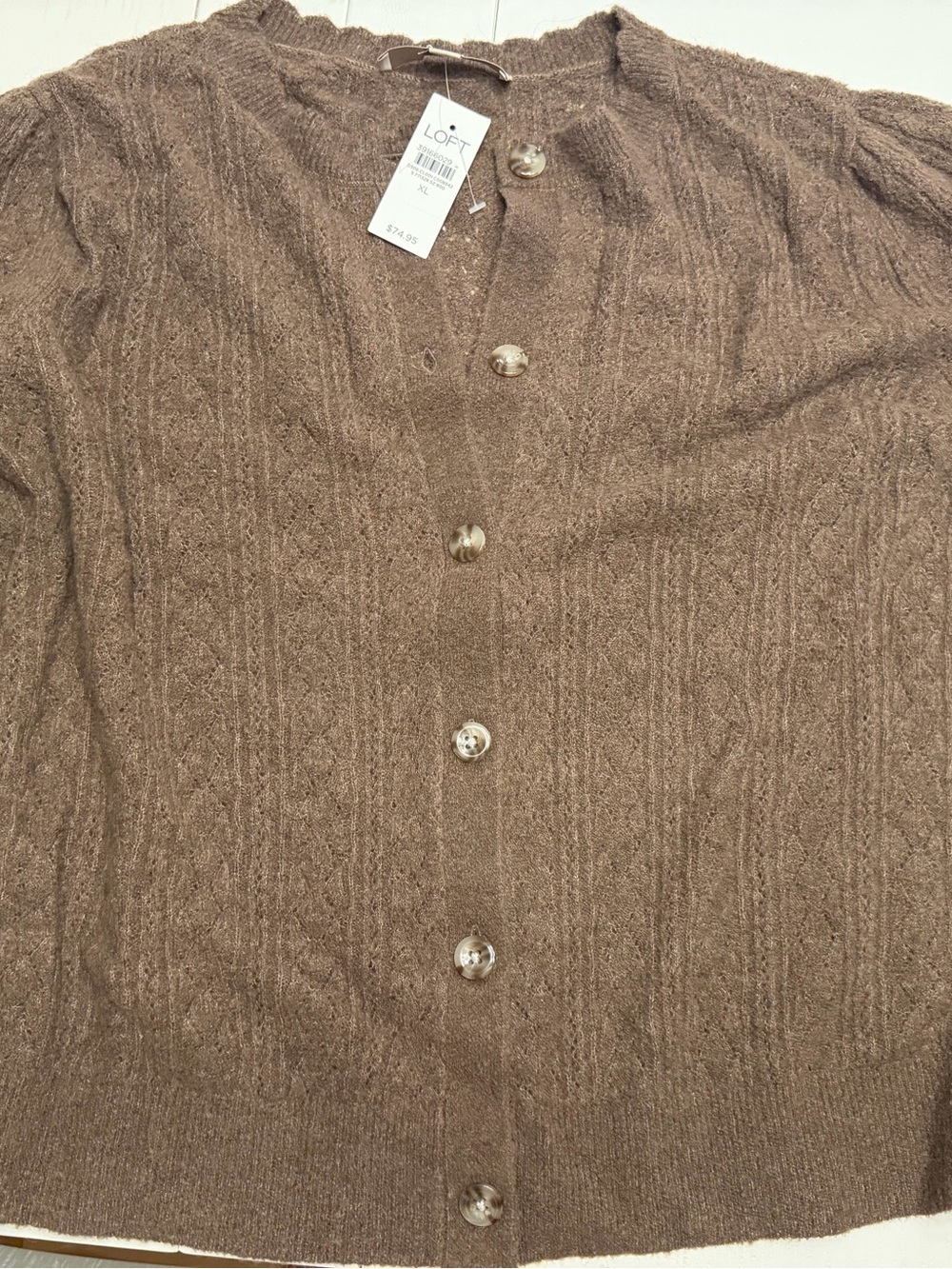 LOFT Brown Ribbed Cardigan & Matching Tank Set - Picture 2 of 6